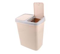 Hemobllo Poubelle de Cuisine Double Compartiment avec Couvercle à Poussoir Bac à Ordures Plastique Séparateur Sec et Humide pour Facile des Déchets