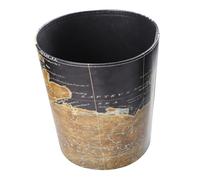Hemobllo Poubelle Vintage Cuir Sans Couvercle avec Motif Carte Du Monde Corbeille Pratique et Élégante pour Salle de Bain Chambre et Bureau Conteneur Ronde Polyvalent
