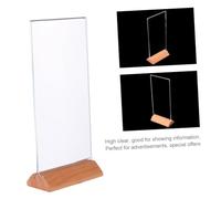 Hemobllo Présentoir Menu Acrylique Transparent Incliné pour Table Support Affiche Bureau pour Publicité et Tarifs Magasin Mariage Boutique Facile à Nettoyer et à Jour