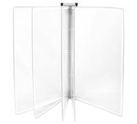 Hemobllo Présentoir Mural pour Documents A4 5 Panneaux Transparent Organiseur Mural pour Classeurs Système D’Affichage Blanc pour Bureaux Écoles et Expositions