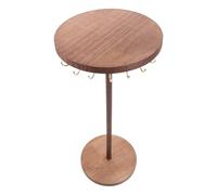 Hemobllo Présentoirs à Bijoux en Bois Massif Rond Crochets Détachables, pour Colliers et Pendentifs, pour Marchés Mobiles et Foires Artisanales