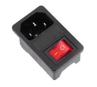 Hemobllo Prise Électrique Ac Mâle Broches avec Interrupteur à Bascule Lumineux et Porte-fusible Prise Encastrable pour Équipements Industriels et Domestiques Boîtier Nylon