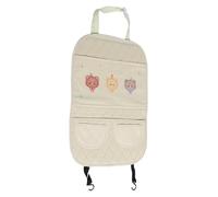 Hemobllo Protège-Dossier de Siège Auto avec Tapis Anti-Coups de Pied Rangement Suspendu Motif Ours Dessin Animé pour Petites Voitures SUV et Camping-Cars