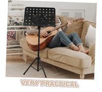Hemobllo Pupitre support de livre pour la lecture support de livre de musique portable Stand de musique portable pliable fer et plastique Noir