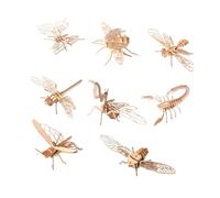 Hemobllo Puzzle 3D en Bois 8 Pièces Modèle D’Insectes à Peindre Éducatif DIY sans Colle ni Outil Figurine Décorative pour Garçon et Filles Activité Manuelle Créative et Ludique