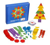 Hemobllo Puzzle Bois Éducatif Tangrams 155 Pièces en Formes Colorées pour Garçon Et Filles Préscolaires Paquet De Rangement - Jeu D’Apprentissage Créatif Et Motricité Fine