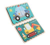Hemobllo Puzzles Bois pour Garçon Fille Puzzle de Voiture de Police et Excavateur Éducatif Sensoriel pour Développement des Compétences Motrices Fines pour Garçons et Filles