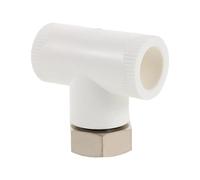 Hemobllo Raccord Coudé à Trois Voies pour Chauffe-eau, Adaptateur de Tuyau en Acier Inoxydable Blanc Joint Fileté Interne, Connexion sans Soudure pour Plomberie Domestique