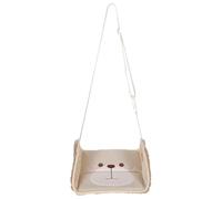 Hemobllo Repose-Jambes Portable Beige Motif Ours pour Siège Arrière de Voiture - Coussin Anti-Coups de Pied Doux Hamac Pieds Adapté aux Voyages Longs en Avion et Voiture