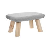 Hemobllo Repose-Pieds en Bois Massif Naturel Antidérapant, 35X25X20 CM, Tabouret Polyvalent pour Bureau, Maison et Salon, Banc de Prière et Marchepied Ergonomique Moderne, Finition Gris