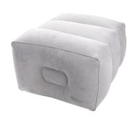 Hemobllo Repose-Pieds Gonflable Compact Gris en Tissu Velours, Coussin Confortable Résistant à l'usure pour Voyage en Avion, Voiture Et Bureau, Accessoire Essentiel pour Voyageurs