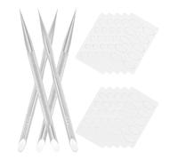 Hemobllo Repousse-Cuticules en Acier Inoxydable 2 Sets de Polissoirs pour Ongles en Acrylique et Naturels 50 Papiers Abrasifs Grain 100 180 Kit de Manucure Professionnel pour Usage