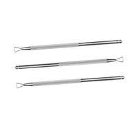 Hemobllo Repousse-cuticules Ongles 3 Pièces Acier Inoxydable Double Face Cuillère Incurvée pour Modelage Cuticules Usage Professionnel Manucure Pédicure
