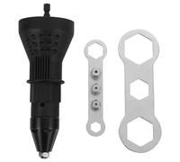 Hemobllo Riveteuse Électrique sans Fil Noire Compatible Perceuse 12-36v, Adaptateur pour Écrous, Outil Portable pour Bricolage Automobile et Travail des Métaux, Accessoire Polyvalent