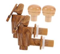Hemobllo Robinet de rechange avec bouchon hermétique - Kit 2 robinets et 2 bouchons pour seau à vin Accessoire d'étanchéité pour fûts Design vintage en plastique 2,16 x 2,36 x 0,90 po