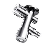 Hemobllo Robinet Double Vanne en Acier Inoxydable pour Machine à Laver, Effet D'étanchéité Performant, Design Simple et Usage Domestique en Salle de Bain Argenté