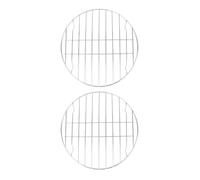 Hemobllo Ronde Grille de Cuisson en Acier Inoxydable 2 Pièces | Support Léger et Pratique à Transporter, Usage Simple en Sortie, Finition Argenté, Format Solide