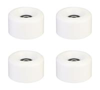 Hemobllo Roues de Remplacement pour Patins à Roulettes, Lot de 4 en Polyuréthane Blanc Roulements, Adaptées Patinage sur Surfaces Extérieures
