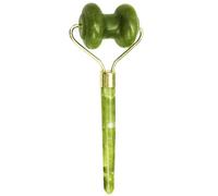 Hemobllo Rouleau de Jade Naturel Vert pour Massage Visage, Masseur Portable en Pierre de Jade, Lisse la Peau le Contour Visage