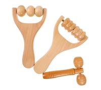 Hemobllo Rouleau de Massage en Bois 3 Pièces pour Pieds Jambes et Dos Outil Manuel de Récupération Musculaire Massage Plantaire Cuisse et Épaules Accessoire Bien-être Portable pour