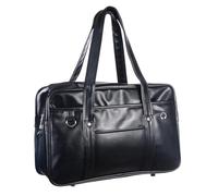 Hemobllo Sac à Bandoulière Unisexe en Pu, Fourre-tout Imperméable pour Ordinateur Portable, Idéal pour Le Travail Et Les Études, Couleur Noire, 15,75 X 10,24 X 4,72 Pouces
