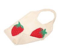 Hemobllo Sac Bandoulière Femme Motif Fraise Sac Tissé Main Léger et Fourre-tout pour Quotidien Portable Mode