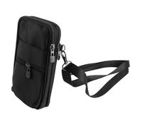 Hemobllo Sac Bandoulière Imperméable pour Téléphone Portable avec Fermeture Éclair Pochette de Rangement Pratique pour Voyageurs Étui Passeport Unisexe Noir Léger