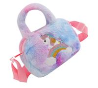 Hemobllo Sac Bandoulière Licorne pour Filles Sac à Main Peluche Léger et Spacieux Maternelle pour Trésors pour Petites Filles Couleur Tie-Dye