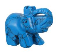 Hemobllo Sculpture d'Éléphant en Pierre Naturelle d'Onyx Bleu 38 CM Figurine Décorative de Bureau et Maison Ornement Feng Shui aux Statuette Artisanale Symbolique