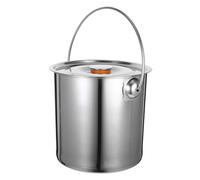 Hemobllo Seau à de Camping Acier Inoxydable avec Couvercle Portable et Résistant pour Stockage de Bûches Épaisses pour Camping Randonnée et Barbecue Plein Air