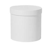 Hemobllo Seau à Fleurs en Carton Blanc, Boîte Ronde pour Bouquets, Emballage Portable pour Mariages et Fêtes d'Anniversaire