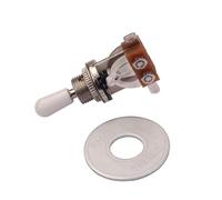 Hemobllo Sélecteur de Micros Guitare Électrique 3 Positions Interrupteur à Bascule Métal Alliage Aluminium Gris Chrome Écrou Moleté et Rondelle Plate Tige Filetée 12 MM Accessoire