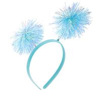 Hemobllo Serrage-Tête à Pompons Bleu Balles Élastiques Bandeau Lumineux pour Fête d'anniversaire Accessoires Photomaton Serrage-Tête Boule Disco Flexible pour Femmes et Adolescentes