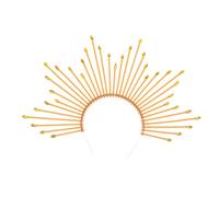 Hemobllo Serre-tête Couronne Déesse Dorée à Pointes Bandeau Halo Soleil Confortable et Flexible pour Cosplay Halloween Festivals et Fêtes