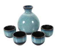 Hemobllo Services et Carafes à Saké en Céramique à Surface Opacifiée, Faible Absorption d'eau, Ensemble Élégant pour Maison ou Maison de Thé, Tasses à Saké Vintage et Couleur Aléatoire