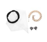 Hemobllo Set Costume pour Petit Animal avec Bandana Foulard Respirant et Collier Tenue Arabe Moyen-Orient pour Chien et Chat Confortable et Facile à Porter pour Fêtes et Anniversaires