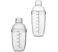 Hemobllo Set de 2 Bouteilles Shaker en PC Givré 530cc et 700cc Graduation Anti-brûlure, Design Moderne pour Préparation de Thé au Lait et Cocktails