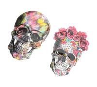Hemobllo Set de 2 Patchs Thermocollants Tête de Mort en Papier pour Vêtements Diy, Thème Halloween Unique, Facile à Utiliser pour Décoration Costume