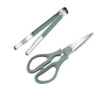Hemobllo Set de Ciseaux de Cuisine avec Pince pour Barbecue Poignées Antidérapantes Confortables Accessoires Barbecue Polyvalents pour Découpe Viande et Légumes Maison et Restaurant