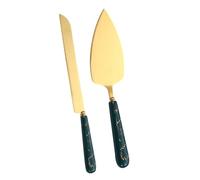 Hemobllo Set de Couteau et Pelle à Gâteau Inoxydable avec Manche Céramique pour Découpe Précise de Fromage et Gâteau Ustensiles de Pâtisserie Indispensables pour Fête Cuisine et Mariage