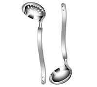 Hemobllo Set de Cuillères à Soupe Inox avec Écumoire Louche et Cuillère de Service Acier Inoxydable Ustensiles de Cuisine Réutilisables pour Restaurant et Usage Quotidien
