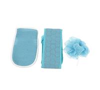 Hemobllo Set de Exfoliant Corps avec Filet Moussant de Bain pour Dos et Peau Durable Bleu