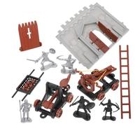 Hemobllo Set de Figurines Soldats Miniatures Armée Jeu de Château pour Garçon Fille Modèle DIY de Véhicule de Guerre Coffre Fort Inclus Éducatif et Décoratif