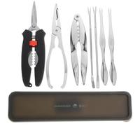 Hemobllo Set de Pinces à Crabe Acier Inoxydable avec Fourchette et Ciseaux Ustensiles Fruits de Mer Ergonomiques pour Casser Les Coquilles pour Homard et Crabe