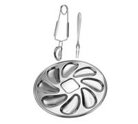 Hemobllo Set de Service Huîtres Acier Inoxydable Résistant à Usure avec Fourchette et Pince Plateau pour Restaurant Cuisson et Fruits de Mer