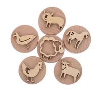 Hemobllo Set de Tampons Bois pour Garçon Fille Estampage Animalier Mignon Argile pour Tout-Petits Outil Apprentissage Précoce pour Activités Scolaires et Projets Artistiques