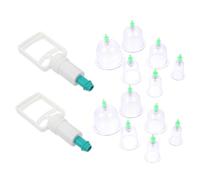 Hemobllo Set de Ventouses à Pompe Manuelle Outil de Massage Corporel à Forte Aspiration Thérapie Cupping pour Détente Dos Nuque et Jambes Usage Familial