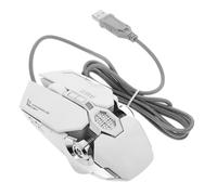 Hemobllo Souris De Jeu Professionnelle RGB Programmable 7 Boutons Ergonome pour Pc Et Ordinateur Portable, Éclairage Rvb Réglage Dpi Multiple, Blanc Argenté, Usage Gaming Et Bureautique