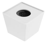 Hemobllo Station de Logo de Microphone Trapézoïdal Portable en Éponge et Abs Blanc, Stable et Simple, pour Studios de Diffusion et Extérieur