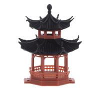 Hemobllo Statue de Pagode Miniature Octogonale Rétro en Plastique Modèle de Jardin Zen Double Couche Petit Format Décoration D’Aquarium et Micro-Paysage pour Bonsaï Ornement Artistique